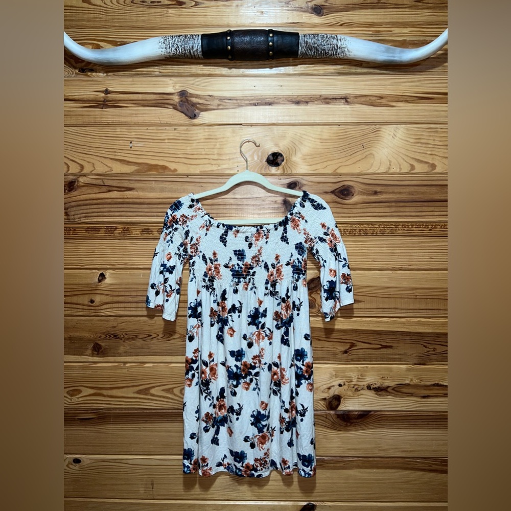 Rewind Off Shoulder Floral Mini Dress S